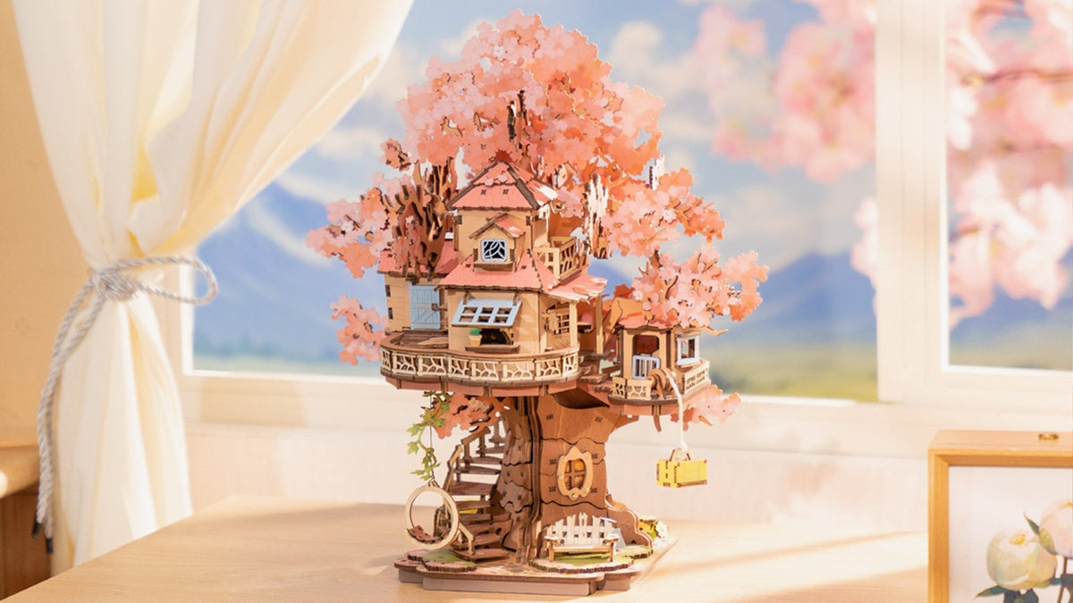 Banner Rolife Sakura Tree House Perfect for Creative Souls