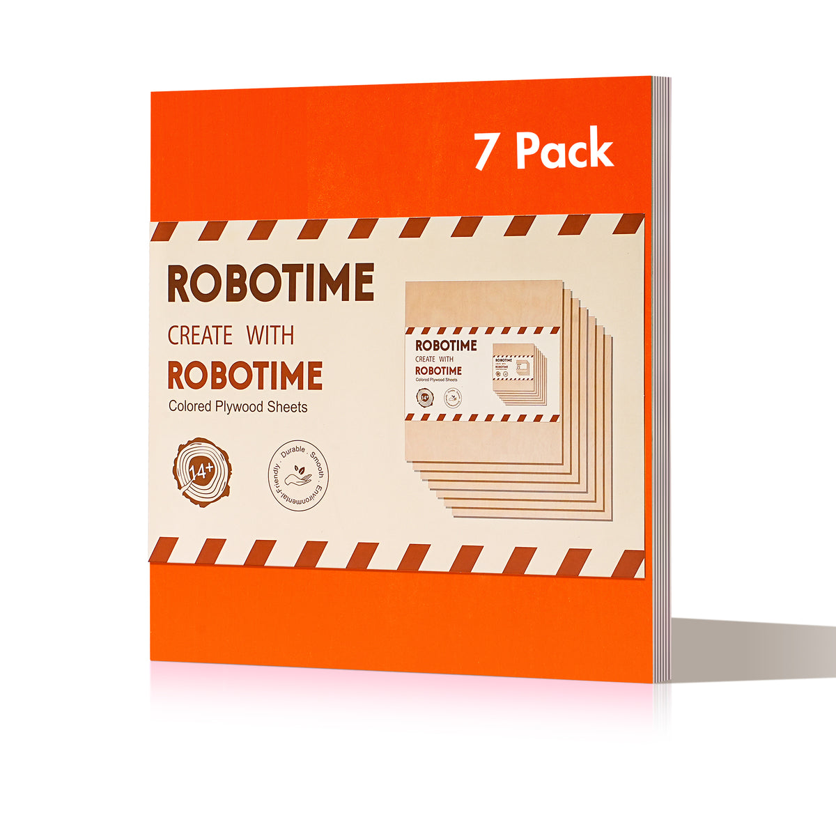 Robotime basswood sheet pack detail showing smooth flat surface texture and uniform thickness of each laser-grade wood panel