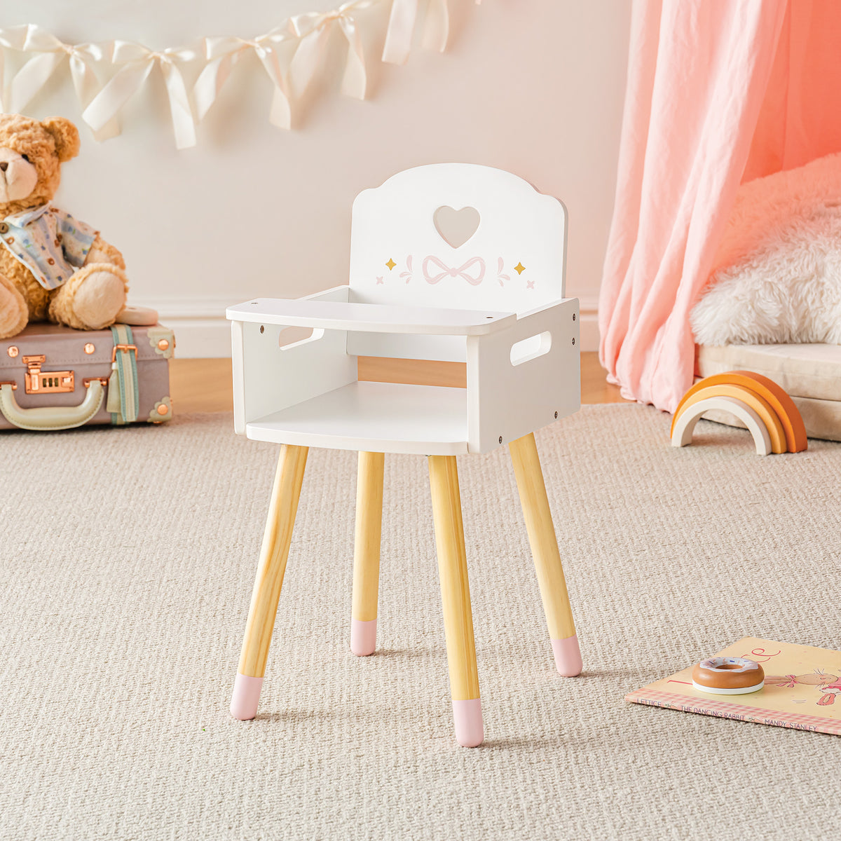 ROBUD Baby Doll High Chair with Heart-Shaped main product photo