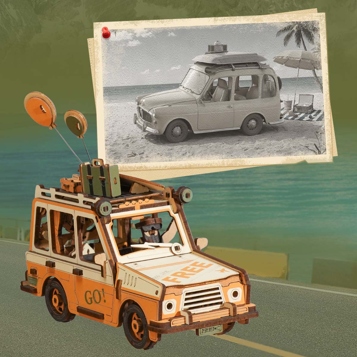 ROKR Road Tripper MCD03 What Makes It Special feature page showing the dynamic balance ornament with pendulum swing diagram and counterweight