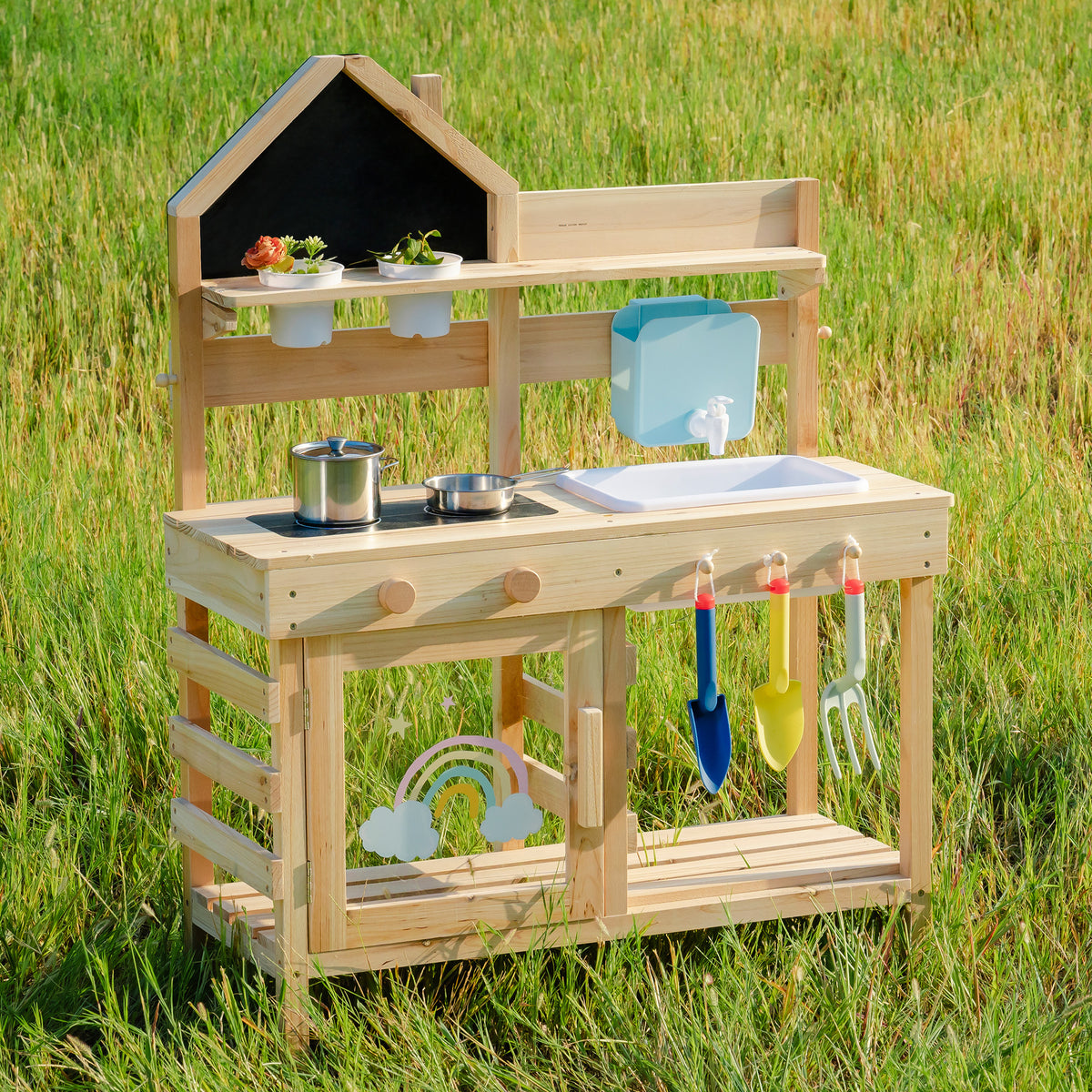 ROBUD Outdoor Mud Kitchen for Kids ¨C Wooden Play Kitchen with Accessories main product photo