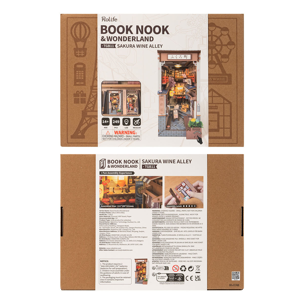 Rolife DIY miniature book nook TGB11, size and scale comparison
