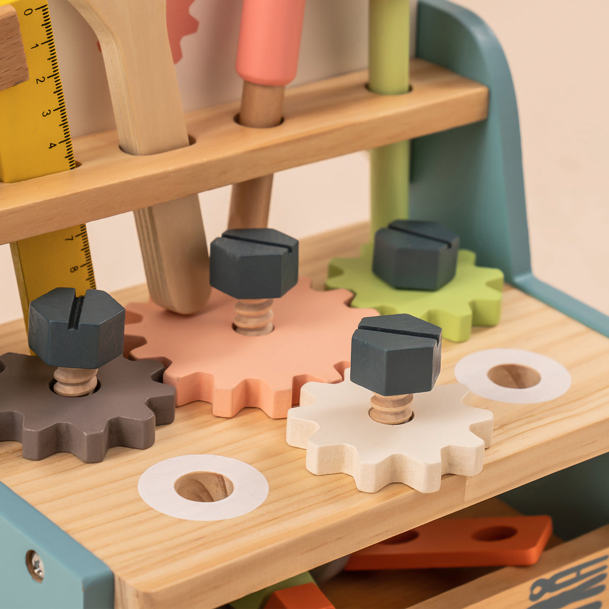 ROBUD Mini Wooden Play Tool Workbench Set WG201, view 4