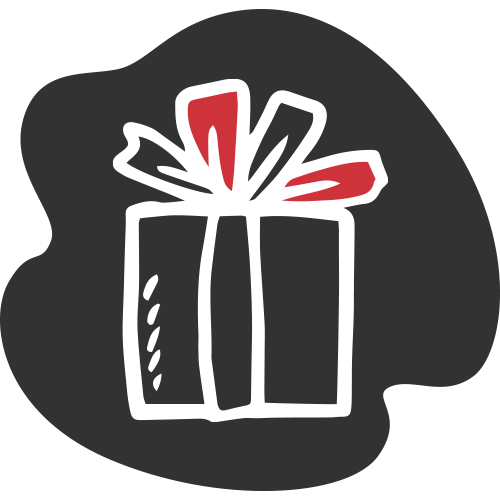 Robotime brand red and dark grey smiling sun icon illustration with radiating lines on a dark organic shaped background