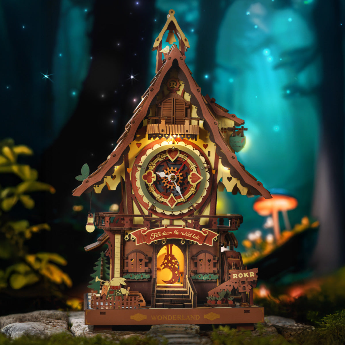 ROKR Cuckoo Clock Mechanical 3D Wooden Puzzle, mechanical cuckoo clock 3D wooden puzzle, lifestyle scene