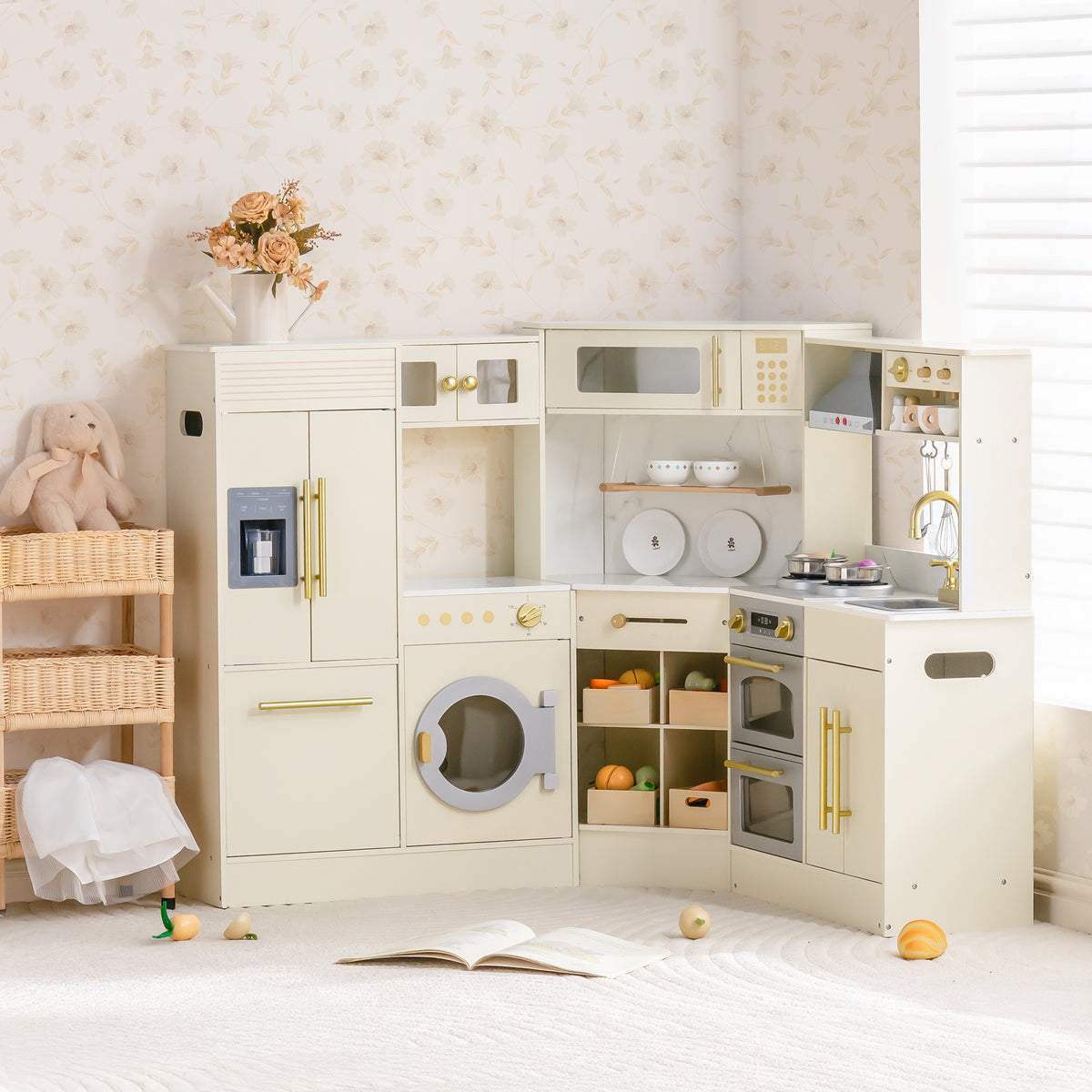 ROBUD Wooden Light Luxury Corner Kitchen main product photo