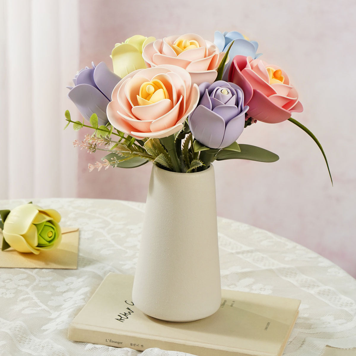 ROKR Floral Art Series Single Flower, 3D wooden single flower puzzle, lifestyle scene