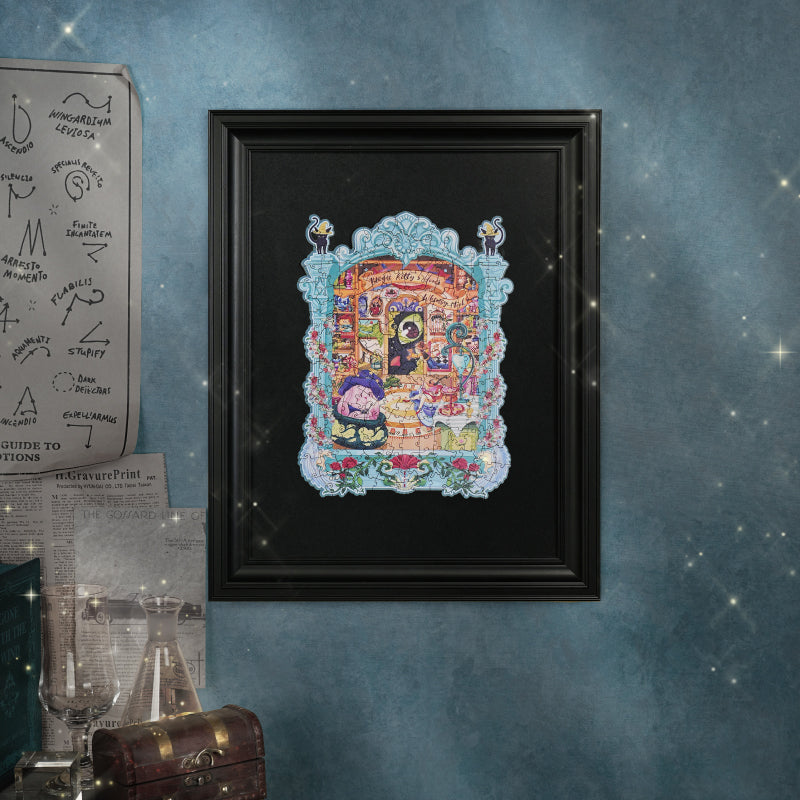 Rowood Magic Kitty's Home Wooden Jigsaw Puzzle TA009 3D wooden puzzle model, styled lifestyle scene with model assembled