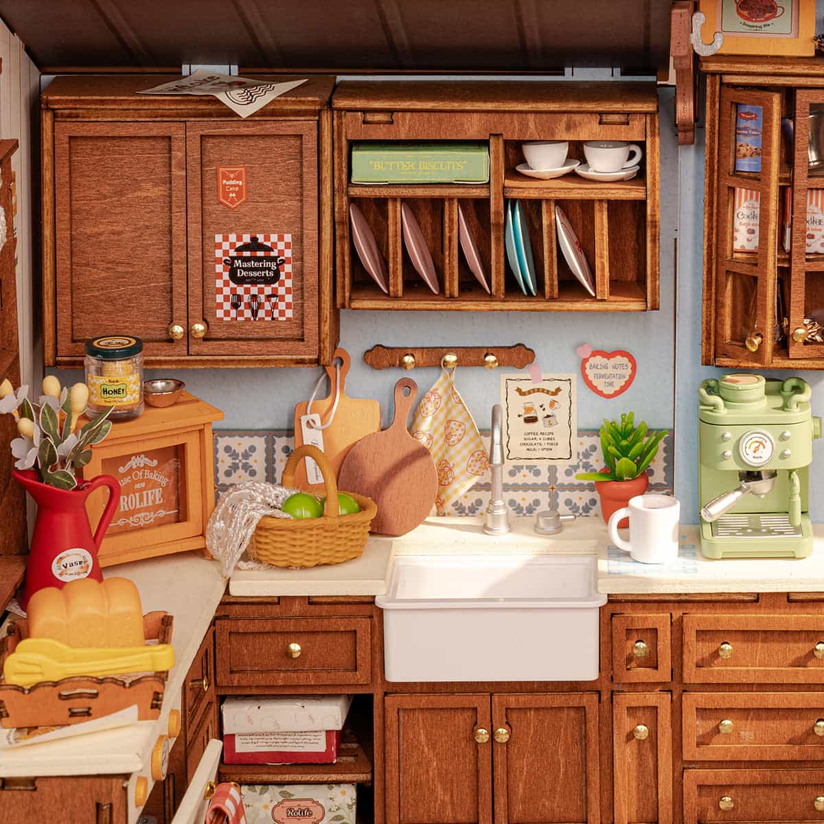 Rolife Baking Kitchen DIY Miniature House DG172, DIY miniature dollhouse kit, in-use demonstration