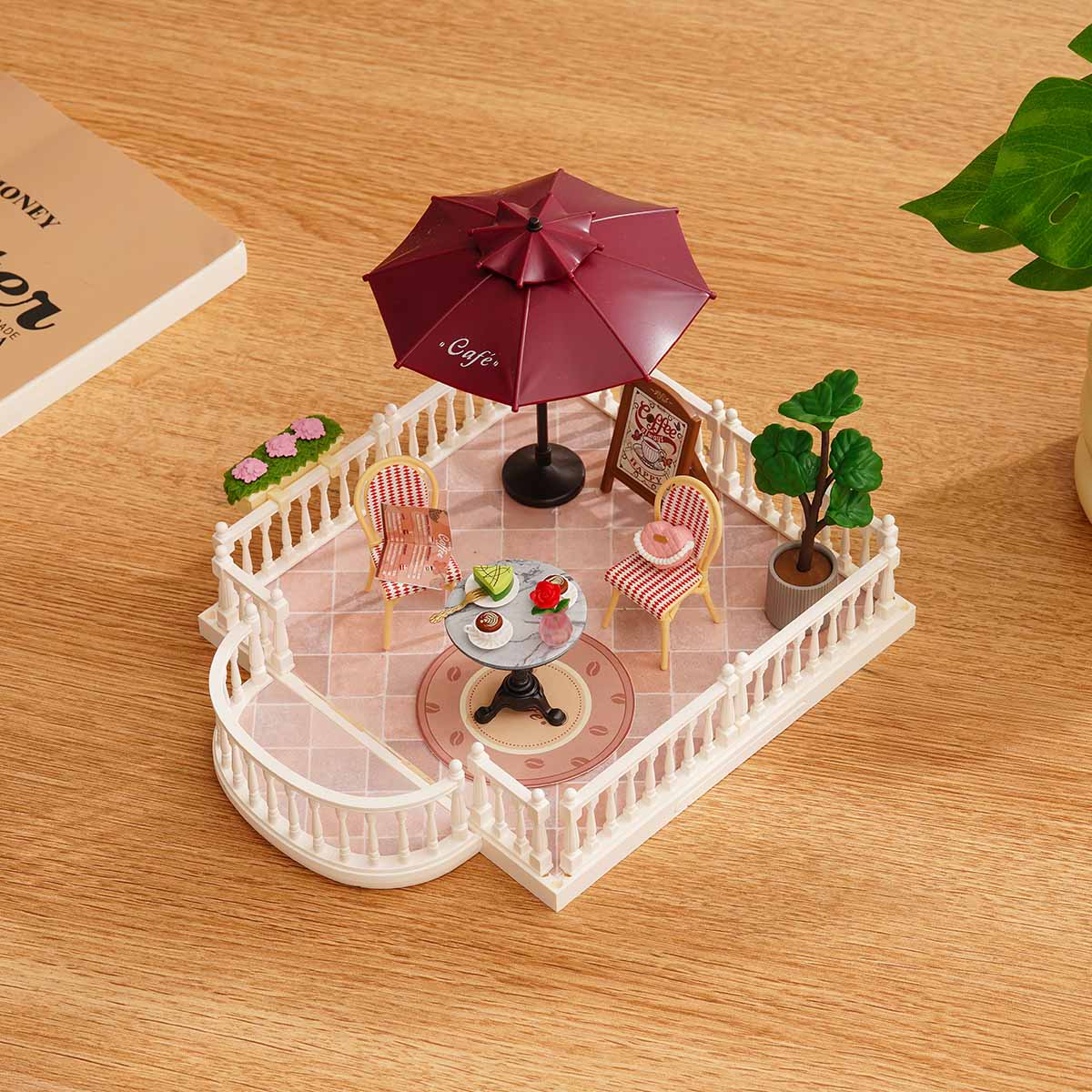 Rolife Super Creator Extension Pack ¡§C Terrace, DIY miniature dollhouse kit, close-up detail
