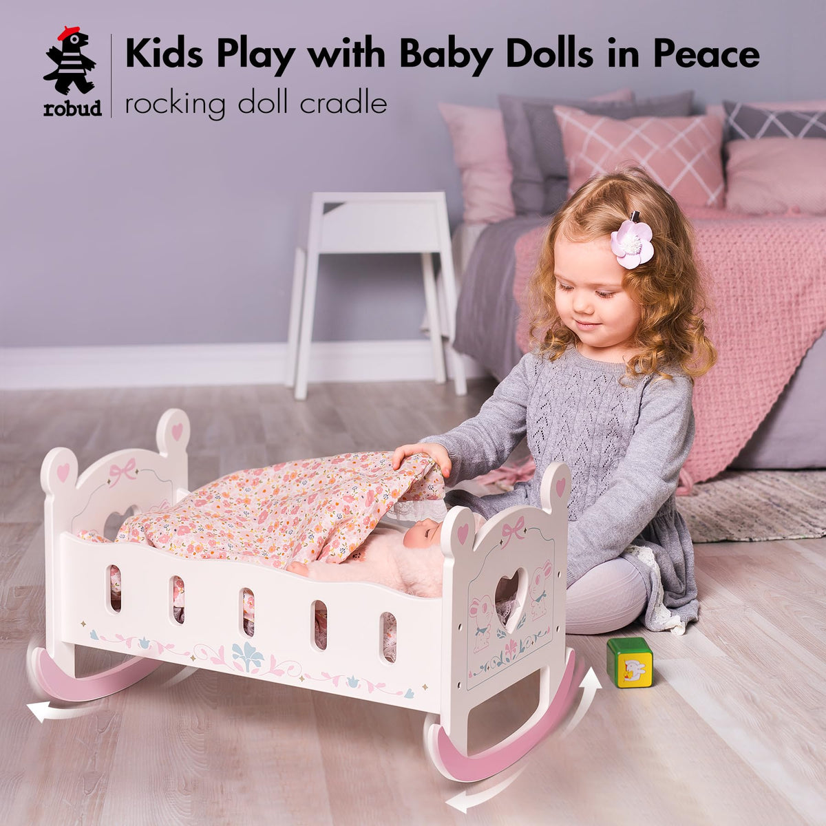 Robud baby doll, angled view showing front and side