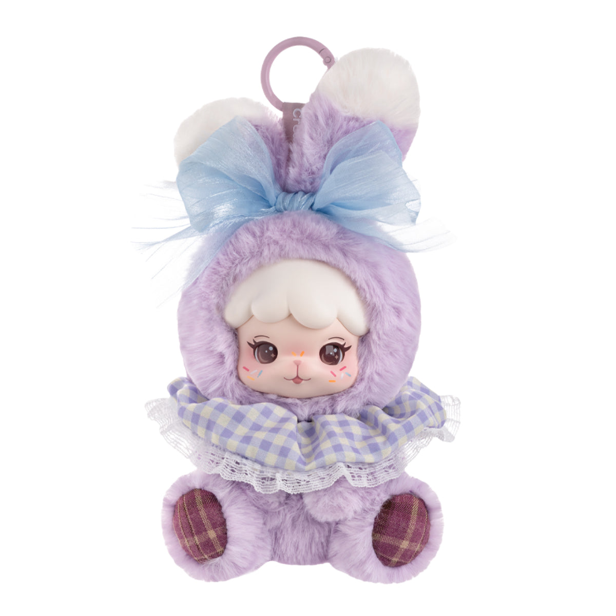 Rolife Cream & Cookii Bunny Best Friend Surprise Plush Pendant MBAXX, angled view showing detail and craftsmanship