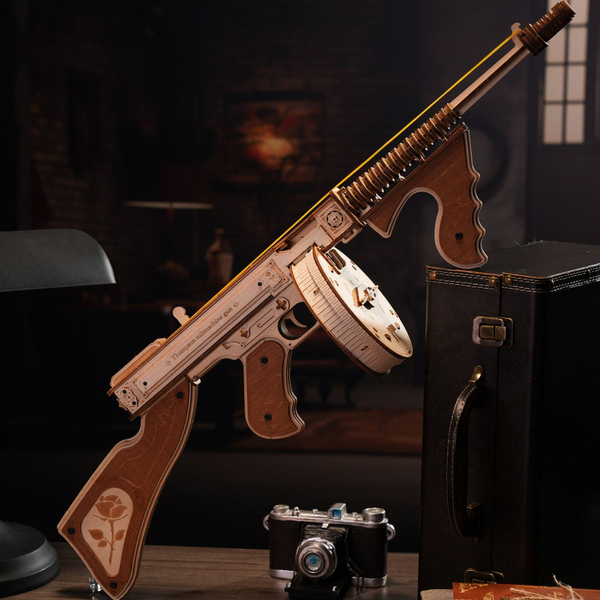 ROKR Gun Bundle + DIY gift bundle, product detail view: LQ901 wooden rifle and LQB01 wooden pistol DIY toy gun models LQB0...