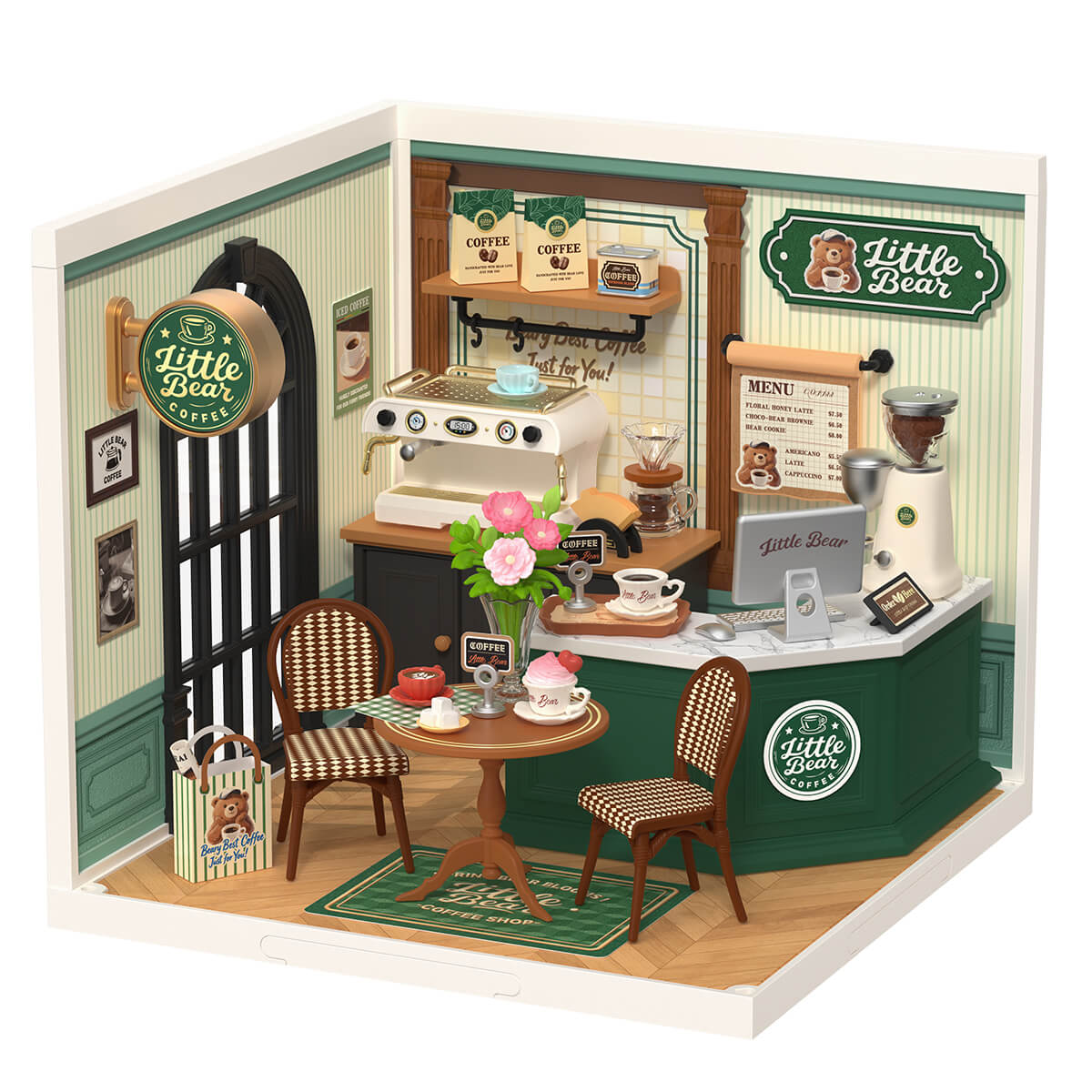 Rolife Super Creator Series, DIY miniature dollhouse kit, close-up detail