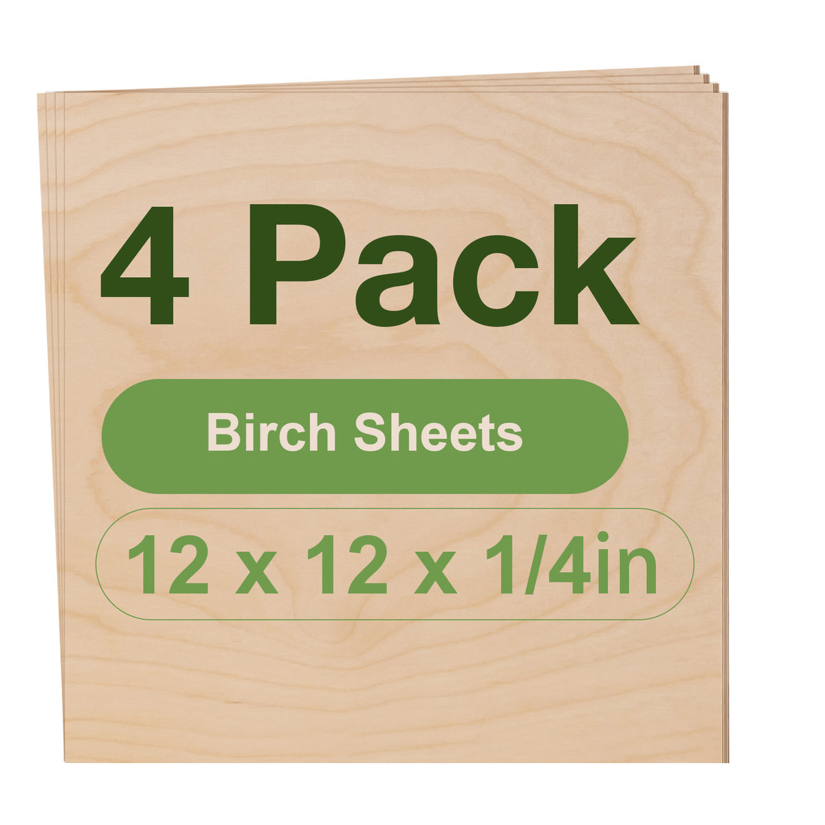 Robotime birch plywood craft sheets 8-pack RH001 variant, 12x16x1/8in, stacked fan showing smooth natural basswood surface.