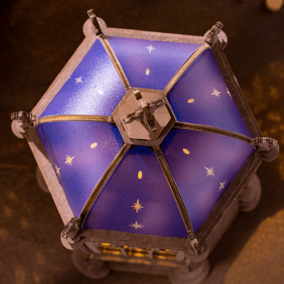 Rolife Starry Dome Cathedral 3D Wooden Puzzle 3D wooden architecture model, close-up of interior components and accessories