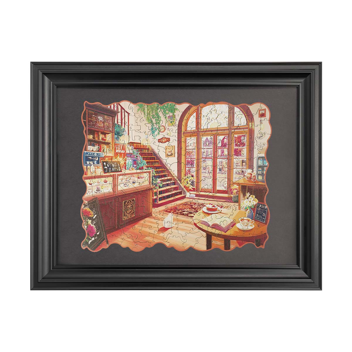 Rowood Black Vintage Puzzle Frame TAK002, wooden display frame for puzzles, side view (TA006)