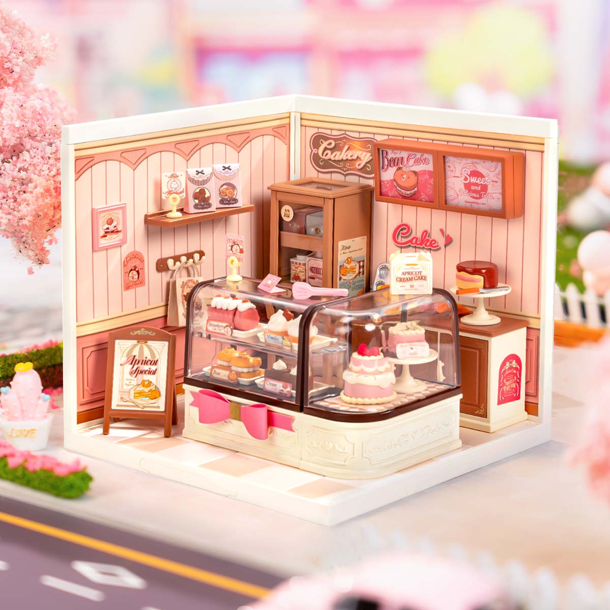 Rolife Tasty Cake Shop DIY Miniature House DW019B, DIY miniature dollhouse kit, close-up detail