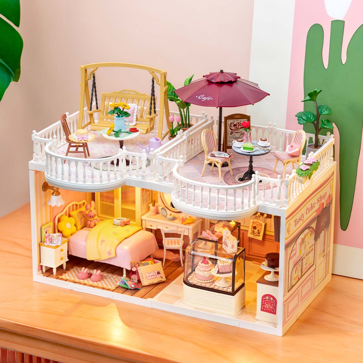 Rolife Super Creator Extension Pack ¡§C Terrace, DIY miniature dollhouse kit, styled photo