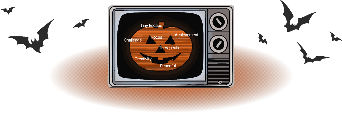 Retro TV showing curse clues