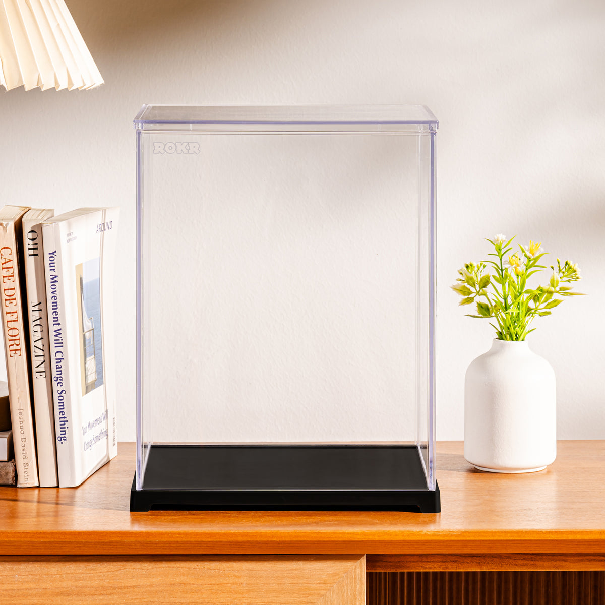 ROKR, Storage Display Box, RFM03, acrylic display box, side angle