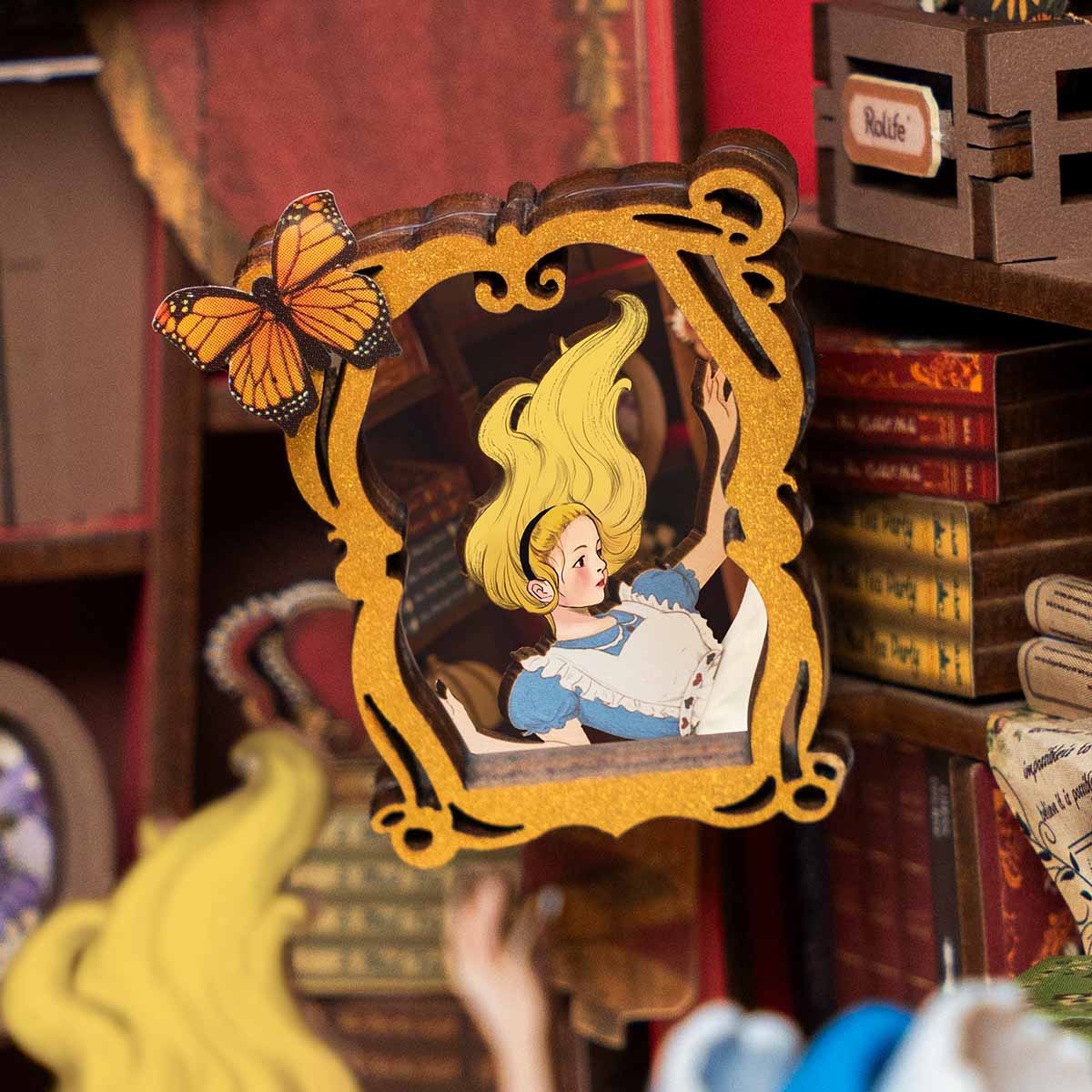 Rolife Fall into Wonder DIY Book Nook TGB12, 3D wooden book nook puzzle diorama, styled photo