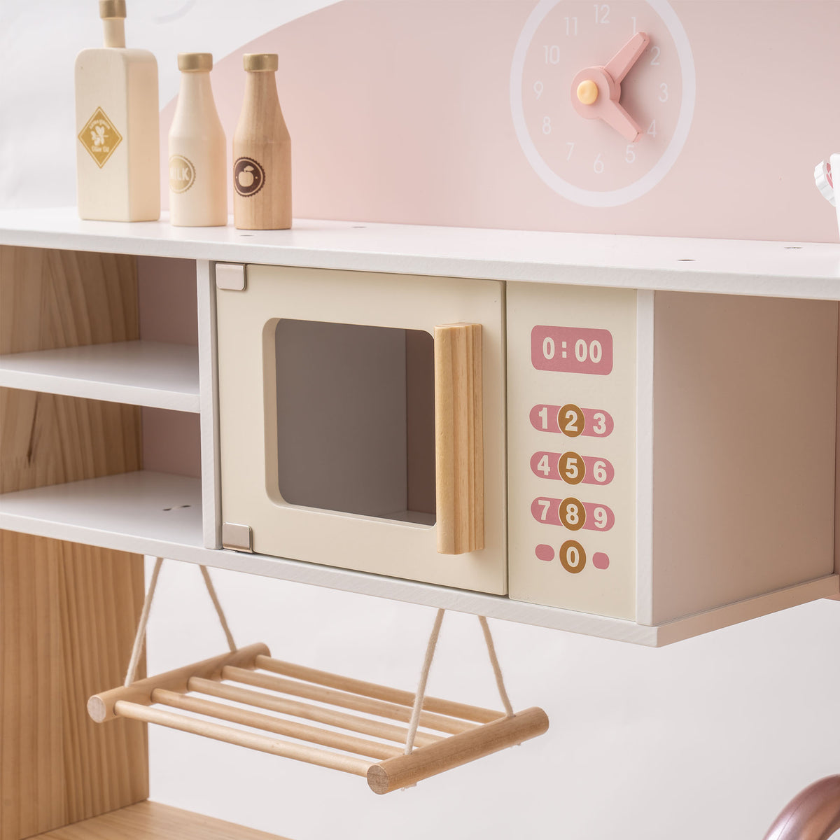 Robud Wooden Play Kitchen with Realistic Accessories 3D wooden model kit, decorative miniature scene with figures