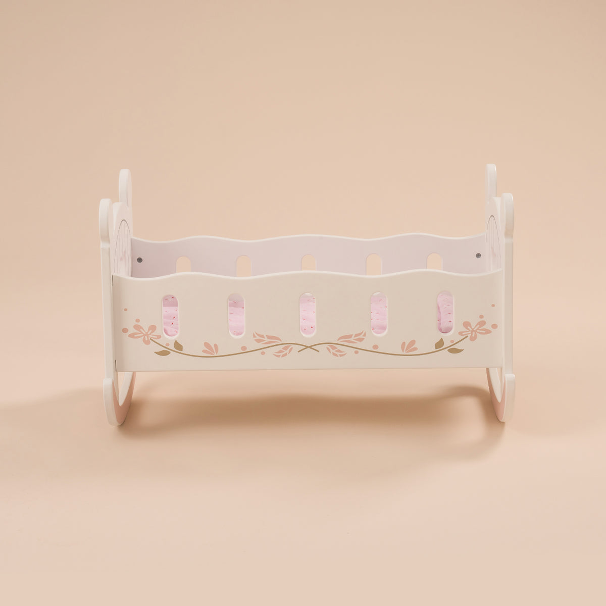 Robud Baby Wooden Doll Crib 18inch WRP01 collectible figurine, hands assembling laser-cut wooden pieces