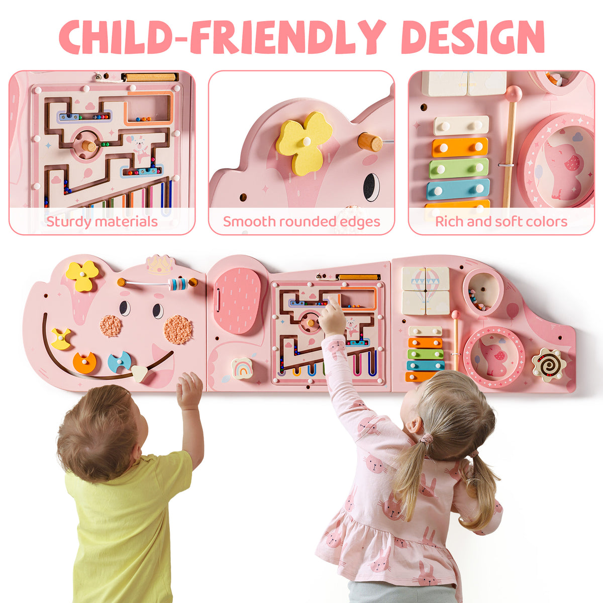 ROBUD Wooden Cream Elephant Busy Board, view 20