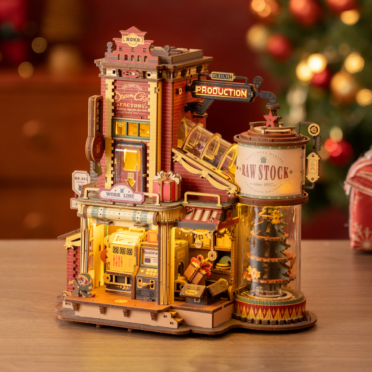 ROKR Christmas Dream Gift Factory Wooden Music Box