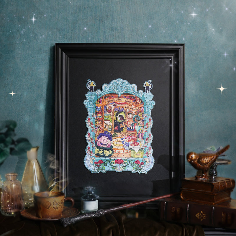 Rowood Magic Kitty's Home Wooden Jigsaw Puzzle TA009 3D wooden puzzle model, angled view showing detail and craftsmanship