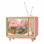 Rolife Sakura Dreamy Tour DIY music box 3D wooden puzzle, main hero shot AMT02