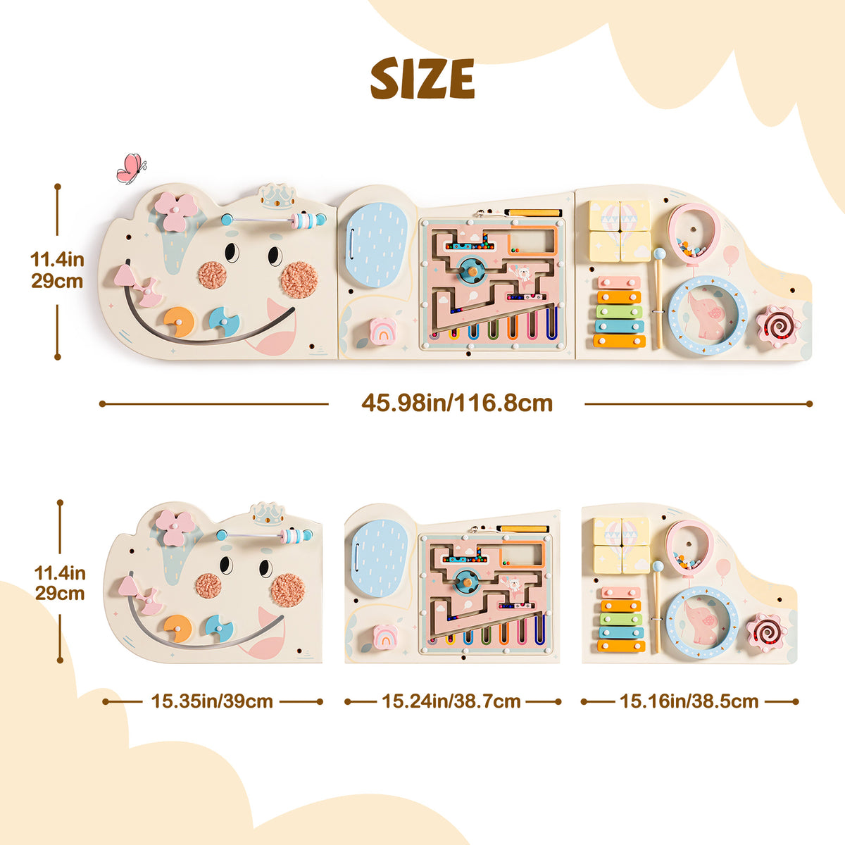 ROBUD Wooden Cream Elephant Busy Board, view 11