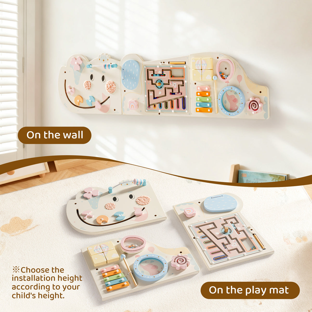 ROBUD Wooden Cream Elephant Busy Board, view 8