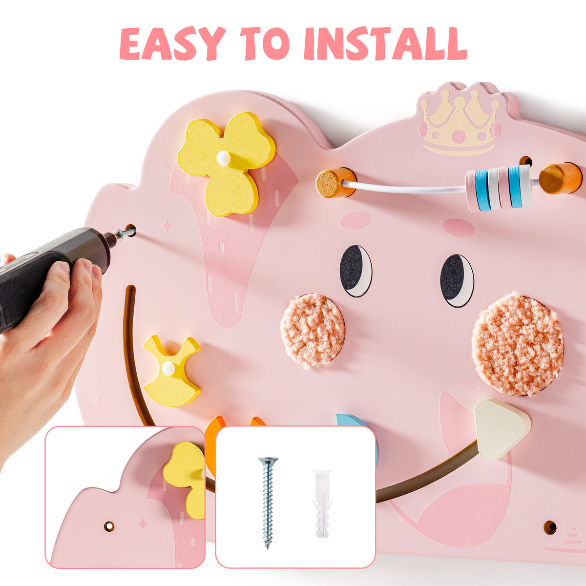ROBUD Wooden Cream Elephant Busy Board, view 18
