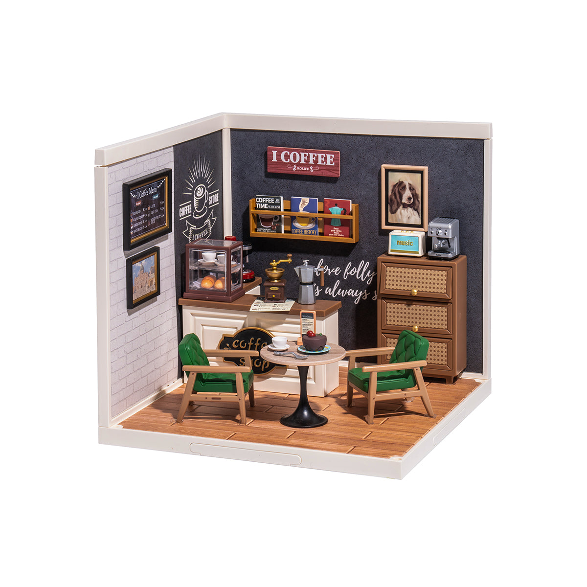 Rolife Super Creator Daily Inspiration Cafe DIY Miniature House Kit DW001 main product photo