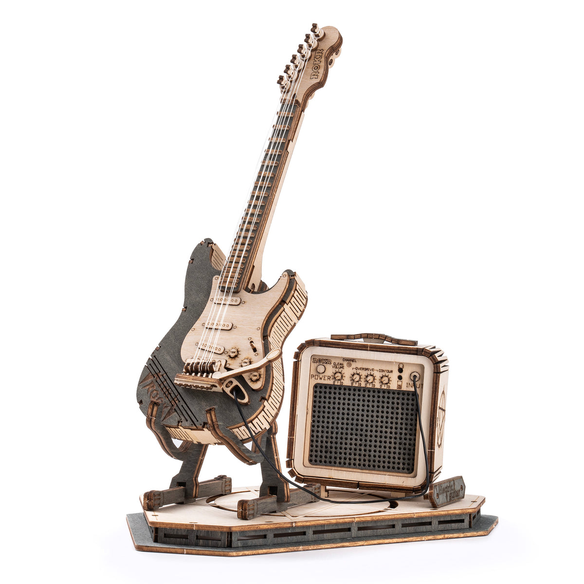 ROBOTIME ROKR Electric Guitar Model 3D Wooden Puzzle TG605K