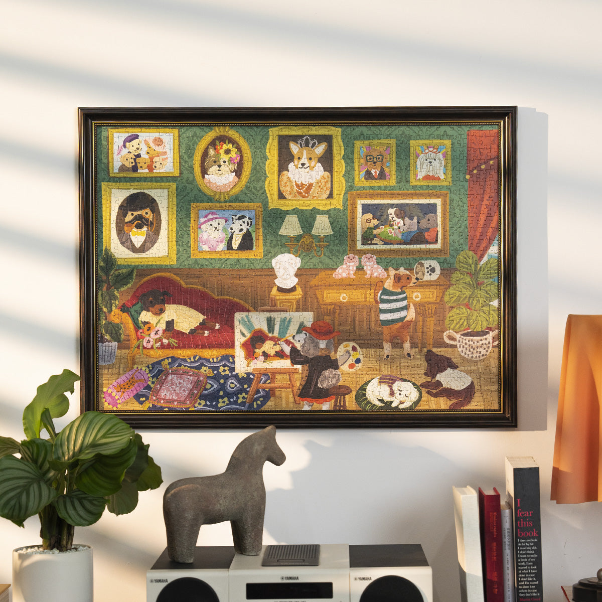 Rolife Doggie Art Gallery 1000 Piece Jigsaw Puzzle PT008, wooden jigsaw puzzle, lifestyle scene