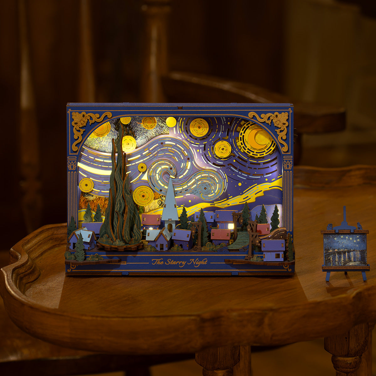 Rowood The Starry Night Wall Art 3D Wooden Puzzle Painting