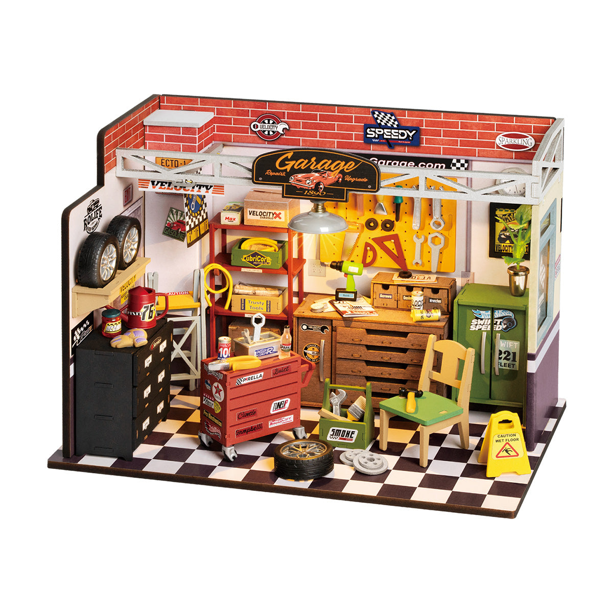 Rolife, Garage Workshop DIY Miniature House Kit, DG165, DIY miniature house kit, front view