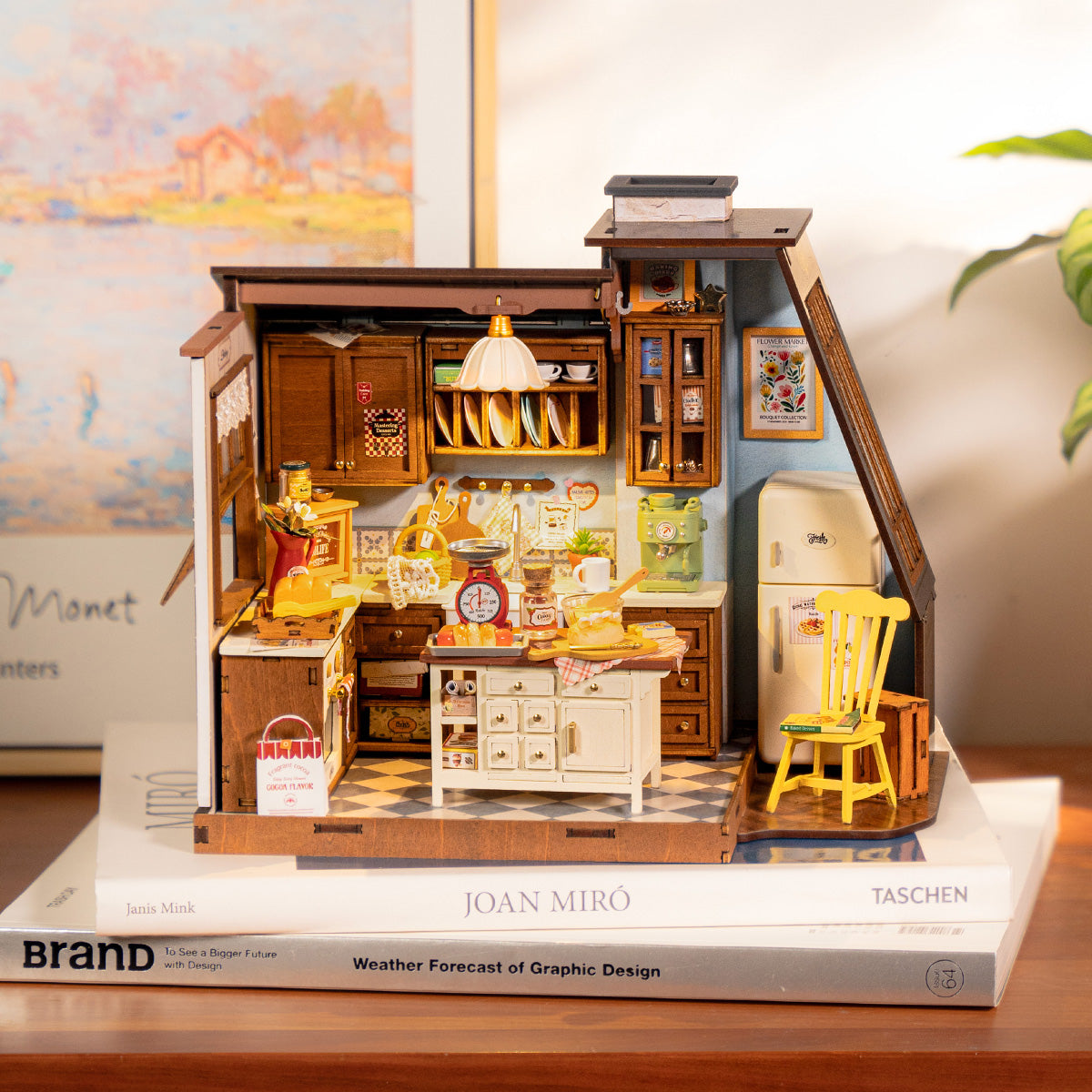 Rolife Baking Kitchen DIY Miniature House DG172, DIY miniature dollhouse kit, side view