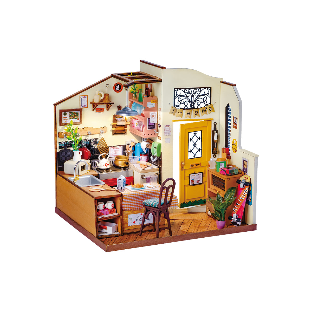 Rolife Cozy Kitchen DIY Miniature House Kit DG159 main product photo