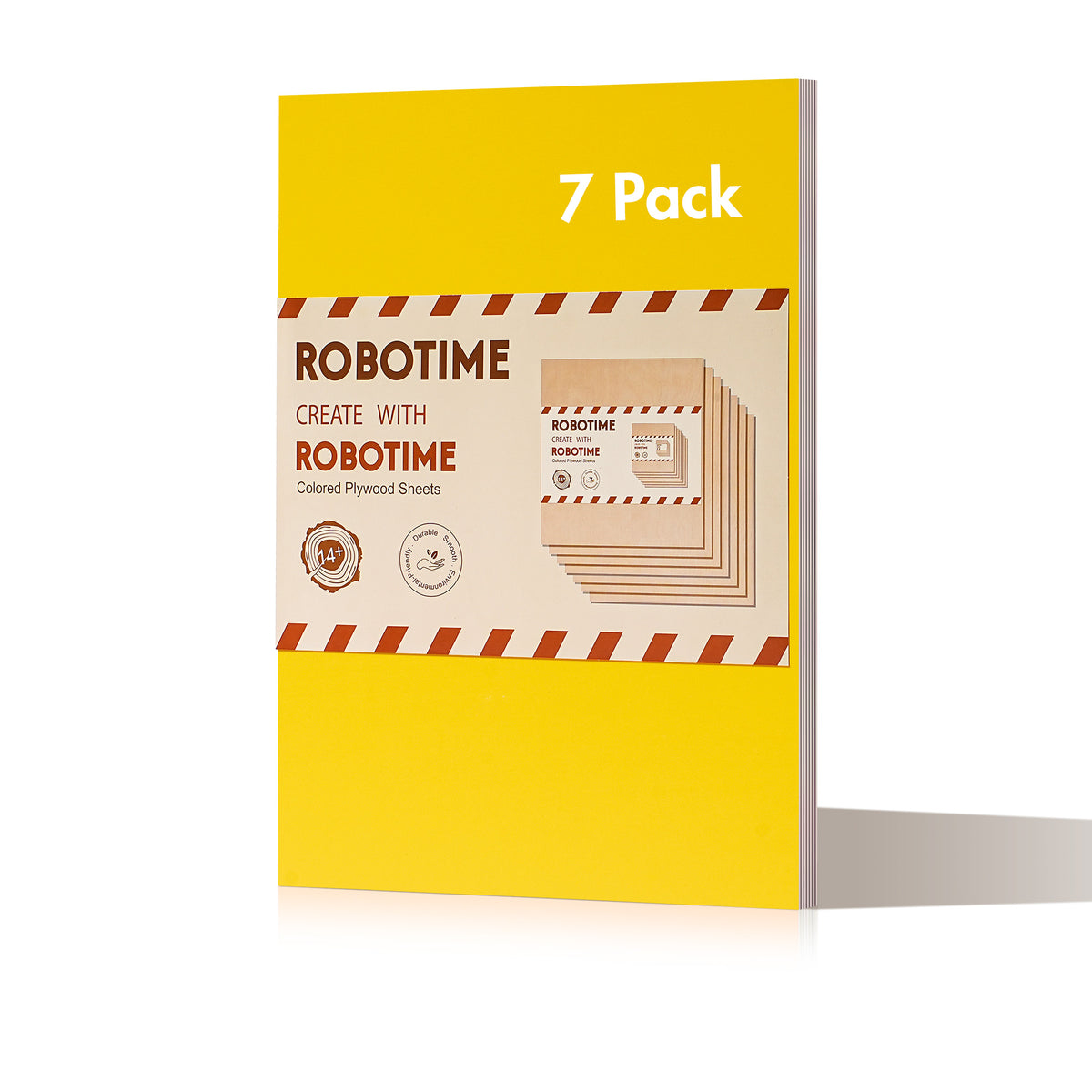 Robotime colored basswood craft sheets showing edge profile with dual-sided paint finish suitable for laser cutting and crafting