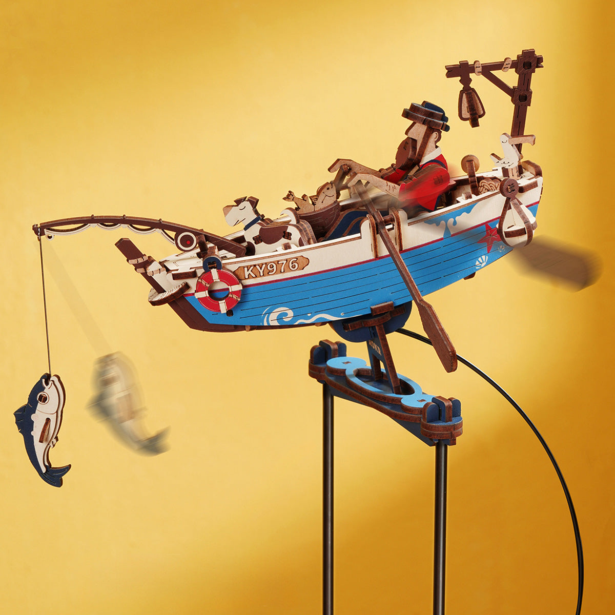ROKR 3D wooden puzzle kit MCD02, rear view detail