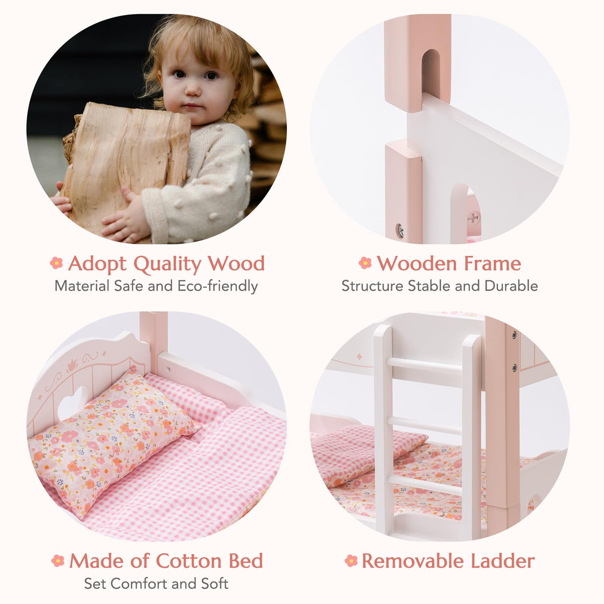 Robud baby doll pink, top-down view of components