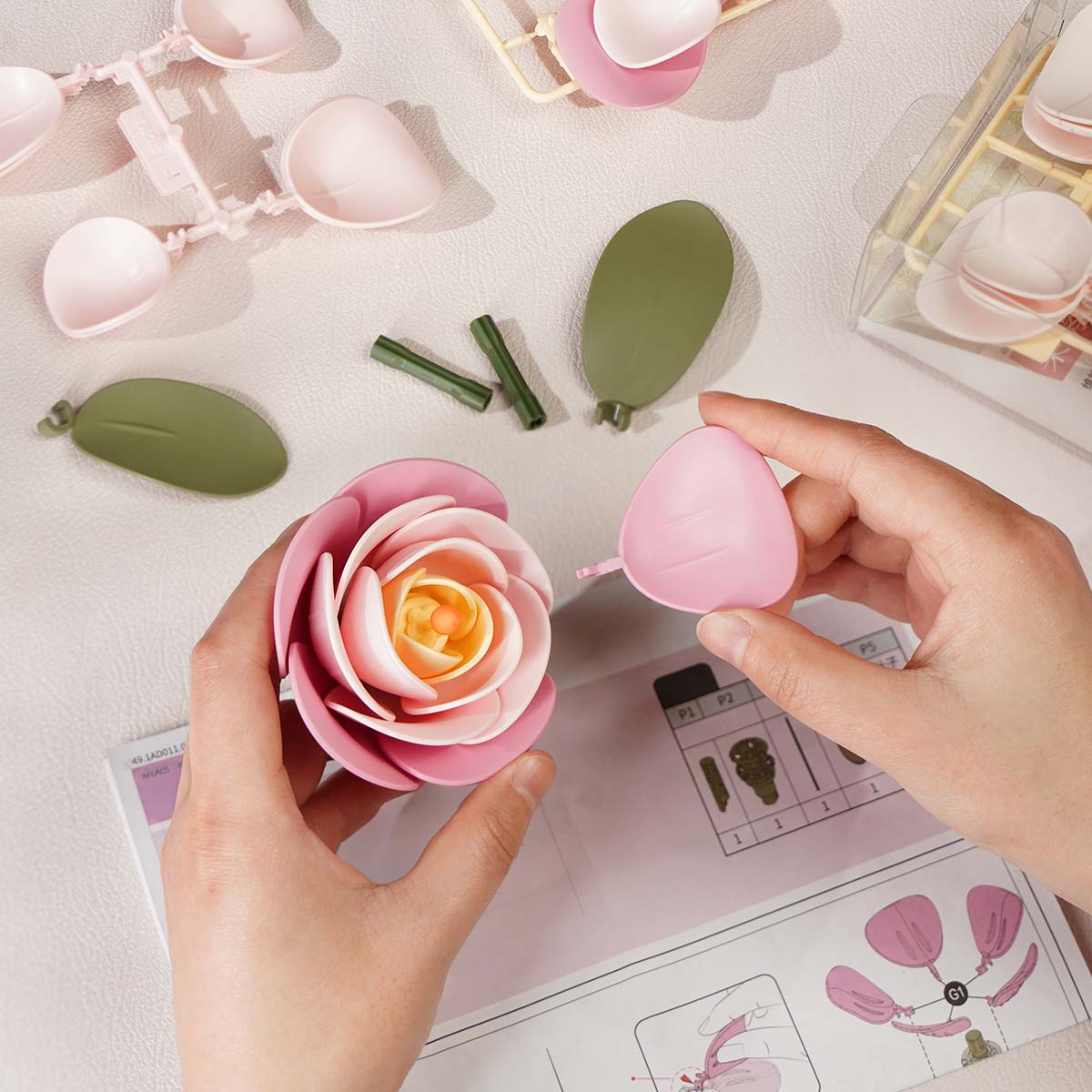 ROKR Floral Art Series Single Flower, 3D wooden single flower puzzle, side view