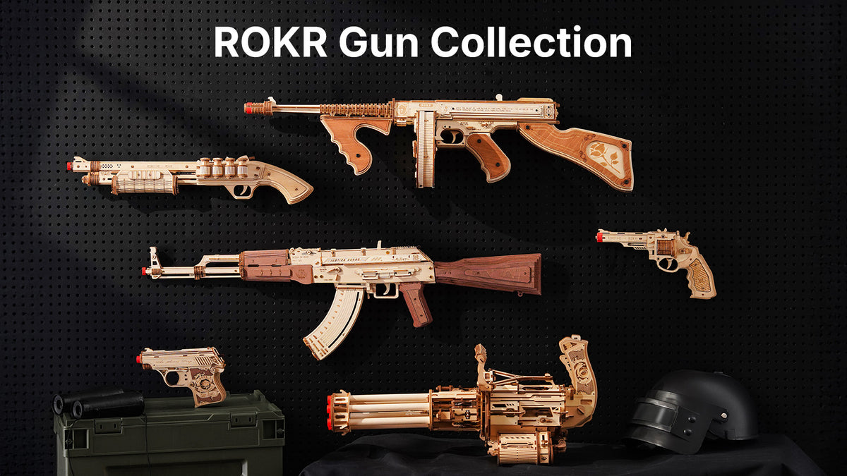ROKR Thompson Submachine Toy Gun 3D Wooden Puzzle LQB01 shop the look image