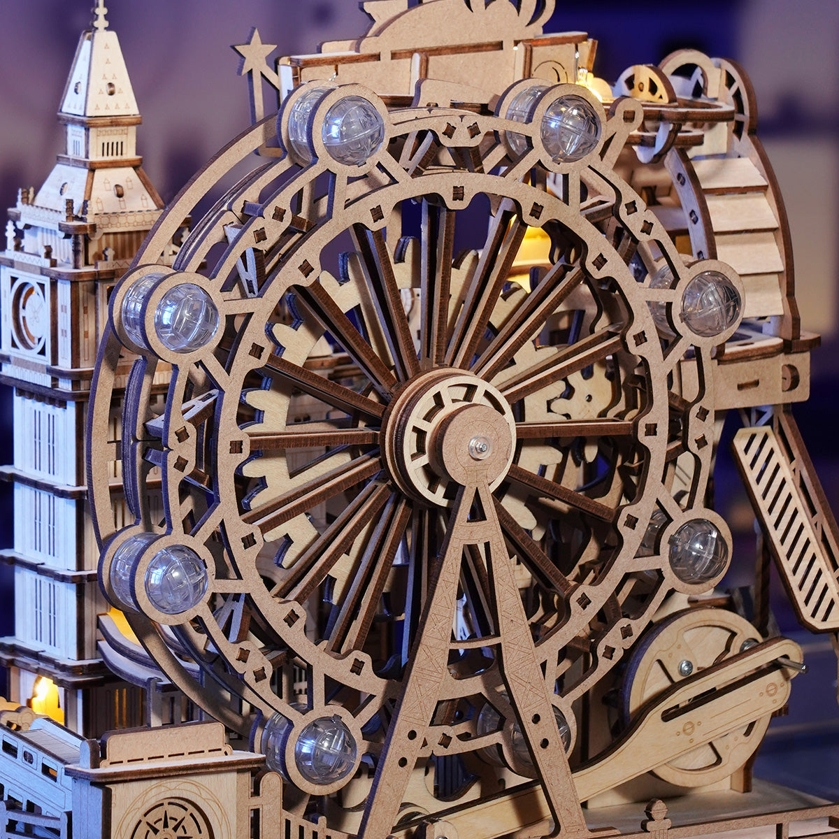ROKR Marble Travel • London Wooden 3D wooden marble run, parts and components EGB01