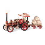 ROKR, Steam Engine, LKA01, 3D wooden steam engine puzzle, front view