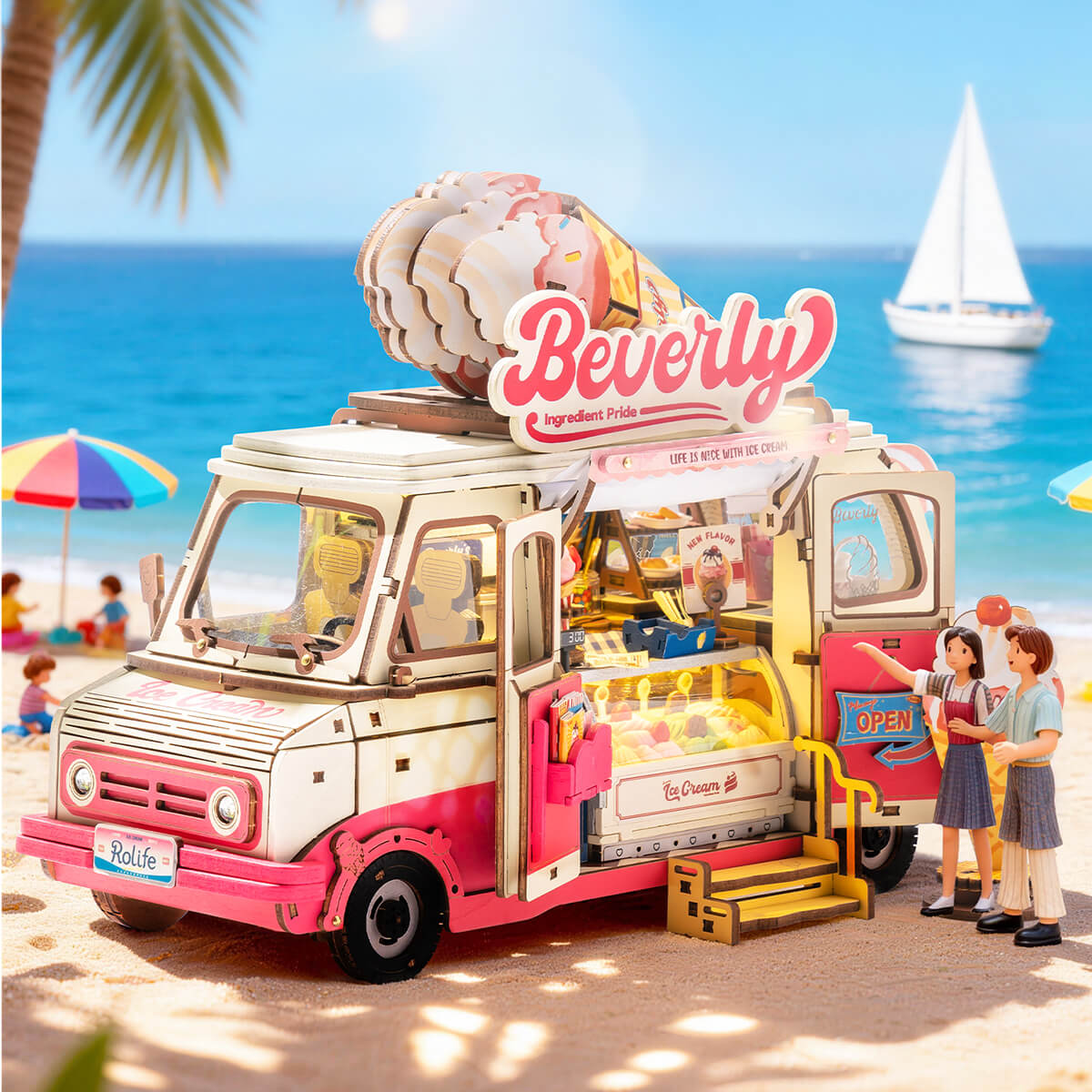 Rolife Beverlys Eiswagen 3D-Holzpuzzle TGS06